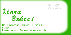 klara bakcsi business card